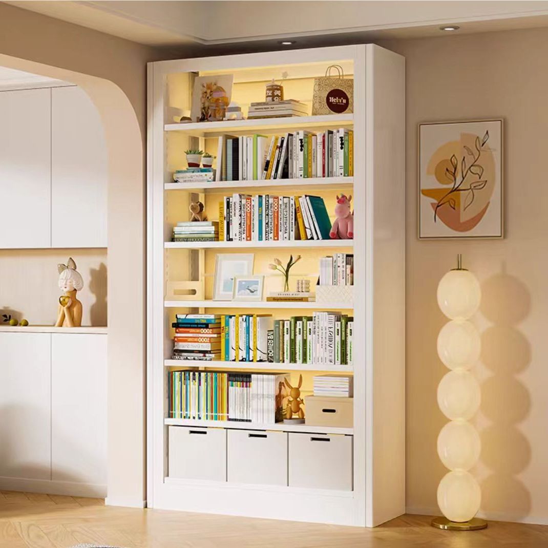 钢制加厚图书馆书架家用置物架儿童书柜客厅办公简约防尘文件柜