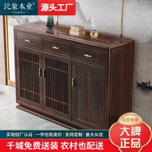 新中式乌金木实木鞋柜架子小户型客厅门口入户玄关隔断储物柜收纳
