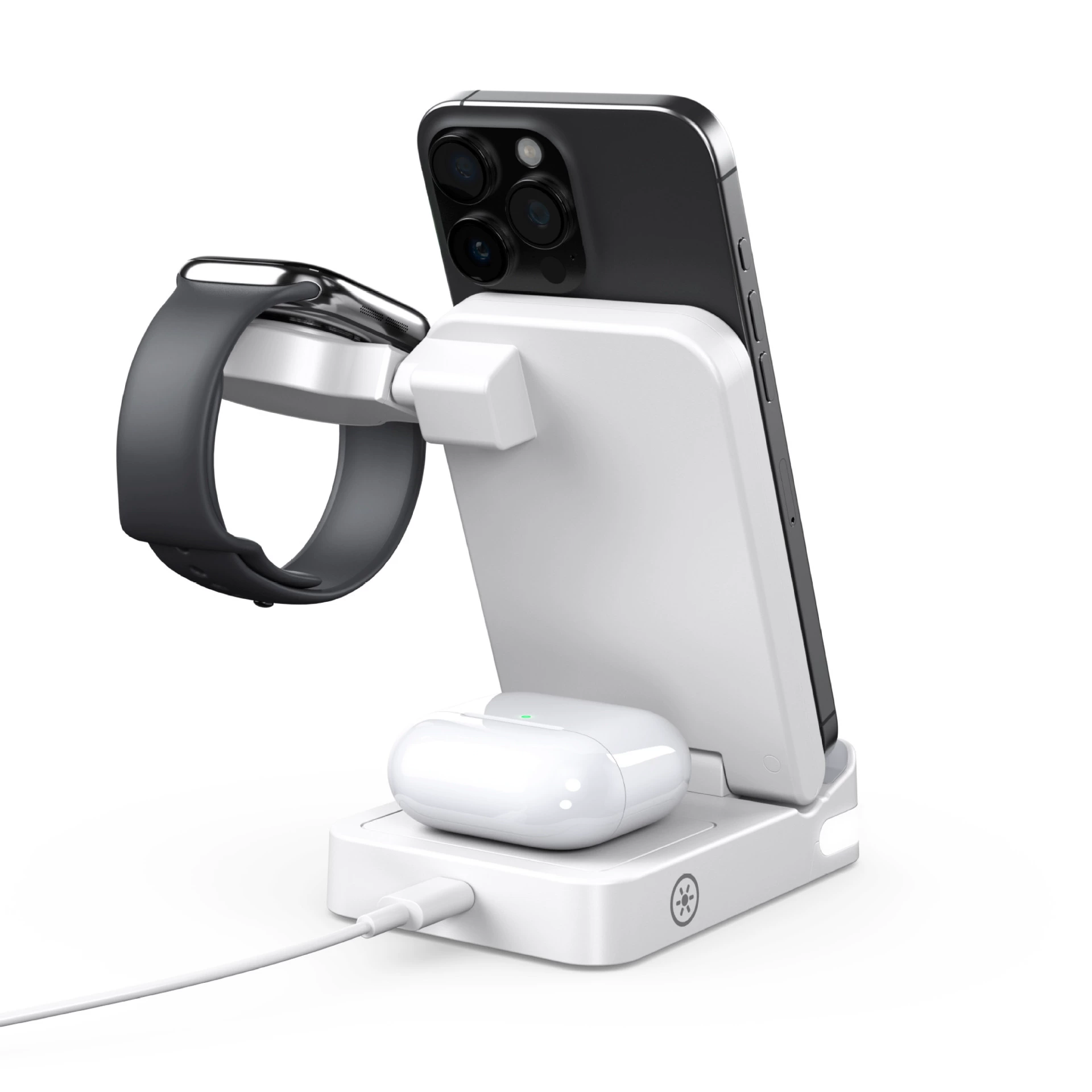 Huawei, Apple, Samsung, с синхронизацией с телефоном, совместимые часы, наушники, складная беспроводная зарядка, (торговля через границу), три в одном