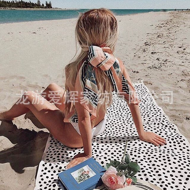 Пляжное полотенце, хлопковое пляжное полотенце с принтом, пляжное полотенце с принтом и кисточками, банное полотенце, пляжное полотенце