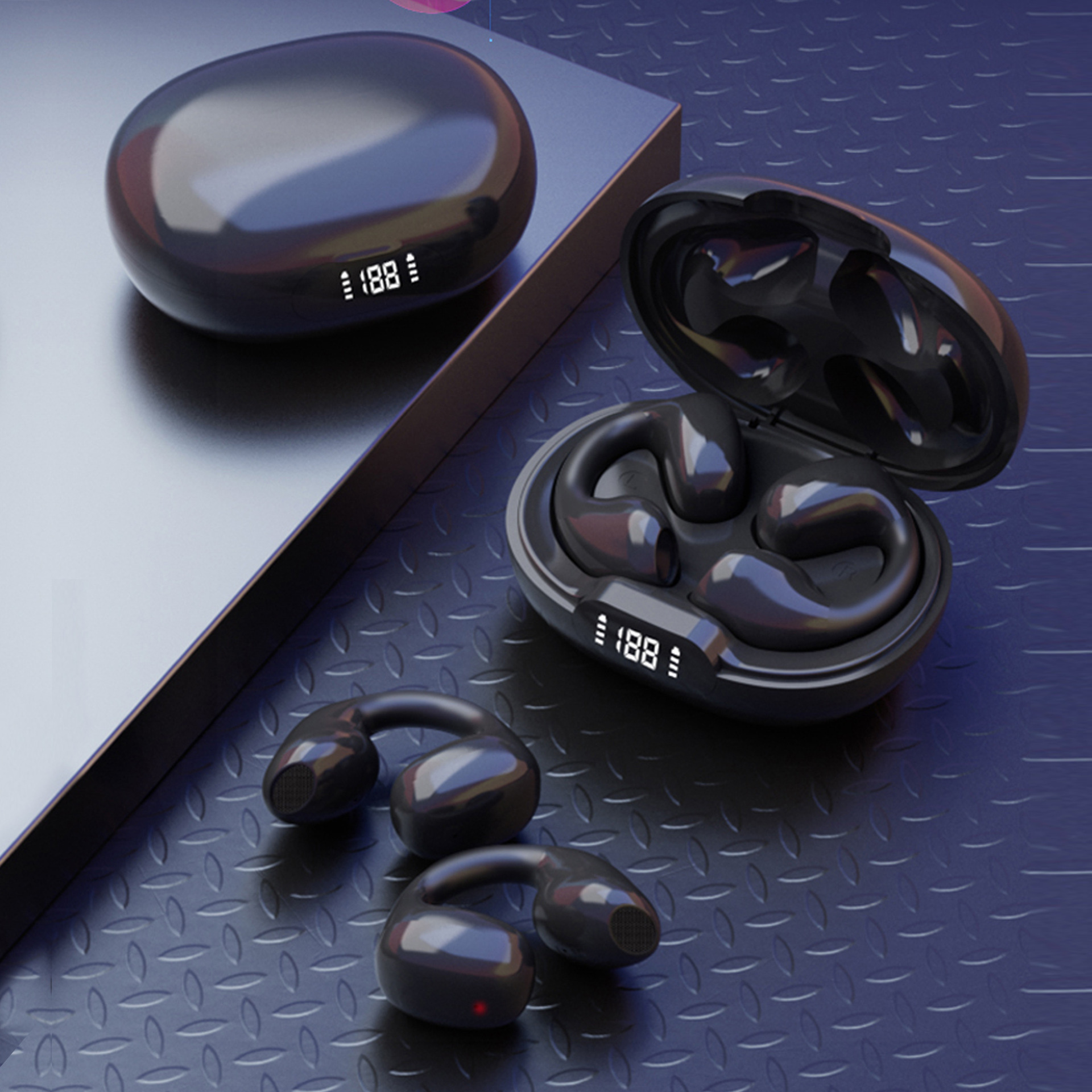 Nuevos auriculares Bluetooth Real almacén transparente inalámbrico semi-en la oreja de larga duración resistencia táctil TWS auriculares Bluetooth al por mayor image 6
