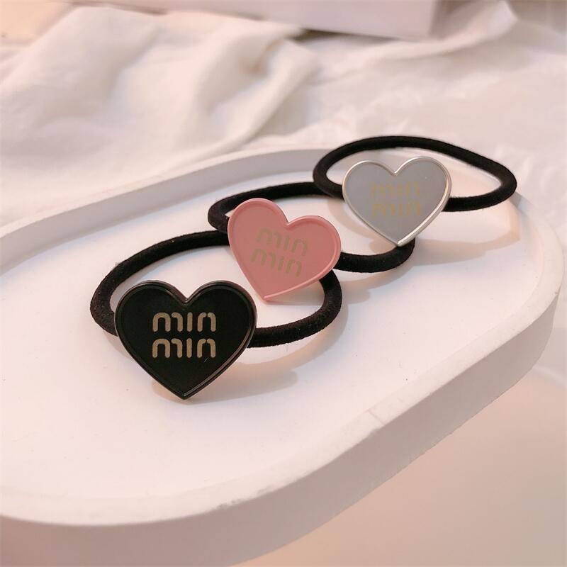 Letras amor lazo para el cabello cuerda para la cabeza cuerda para el cabello de temperamento neto rojo Japón y Corea del Sur banda de goma simple alta elasticidad y accesorios para el cabello duraderos