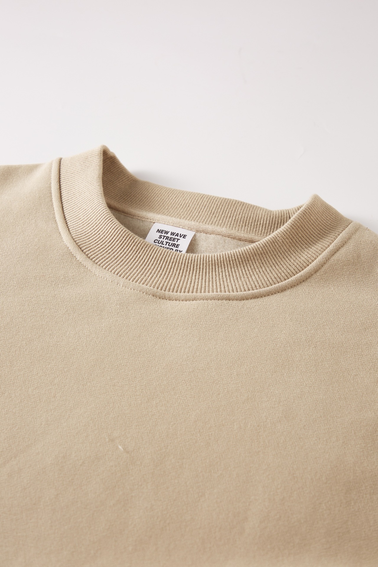 Sweat-shirt à col rond pour homme de marque décontractée et ample en velours 345 g plus couleur unie_voghion.com