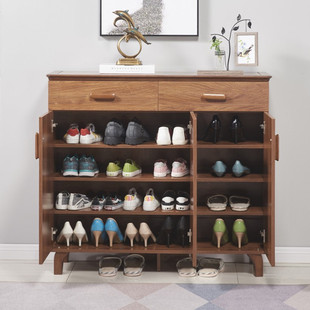 Door closing rack multi-functional shoe rack household shoe cabinet wooden shoes simple door cabinet multi-layer hallway cabinet modern