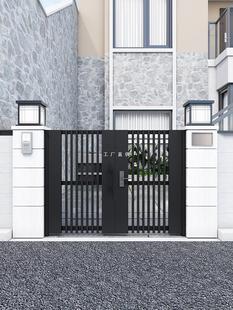 Aluminum Alloy Courtyard Door for Rural Self-Built Houses, Outdoor Iron Gate, Villa Yard Stainless Steel Aluminum Art Garden Gate