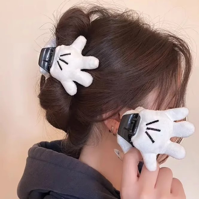 キュートで面白い小さなハンドヘアピンぬいぐるみ多用途立体漫画人形ヘアピンクリエイティブヘアアクセサリーパーム多用途グリッパー|undefined