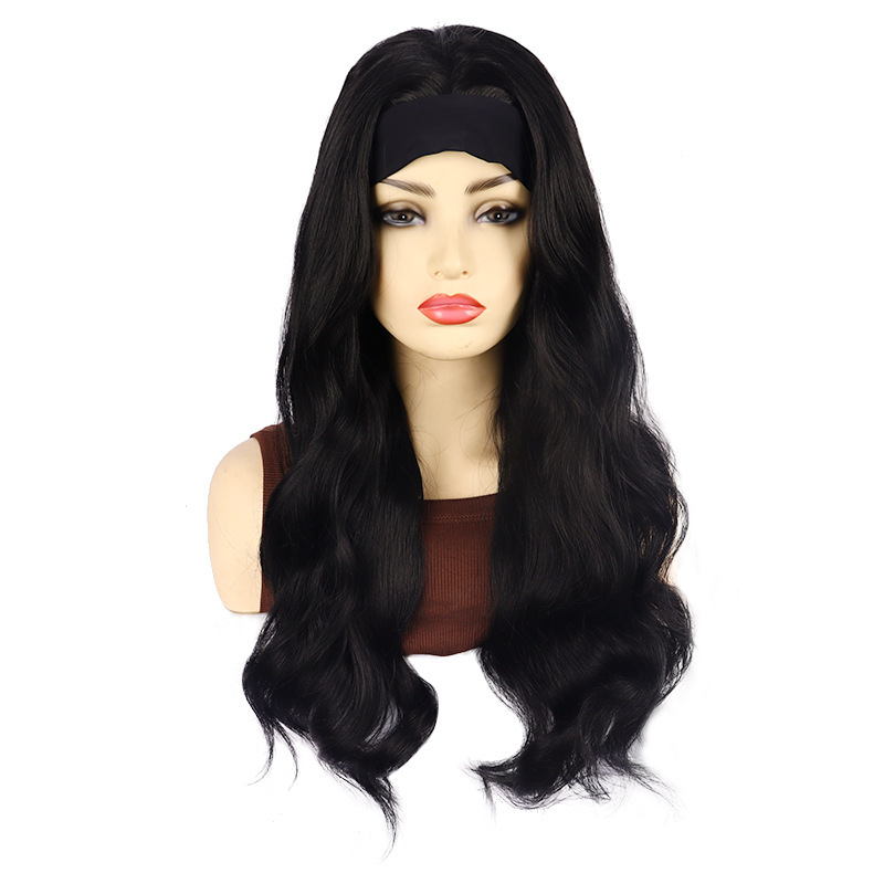 IJszijde Yaki Steil Synthetische Hoofdband Pruik Gemiddelde Maat Stijl Body Wave Lang Krullend Haar Dagelijks Gebruik_voghion.com