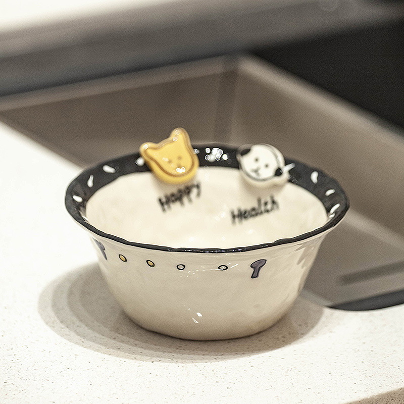 クリエイティブでかわいい食事ボウル、インスタントラーメンボウル、見栄えの良いライスボウル、セラミックサラダボウル、フルーツボウル、家庭用ヨーグルトボウル|undefined