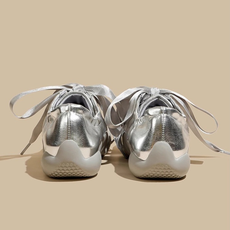 Scarpe da ballo argento da donna 2024 nuove scarpe da allenamento morali dal design di nicchia sottile e traspirante per lo sport e il tempo libero_voghion.com