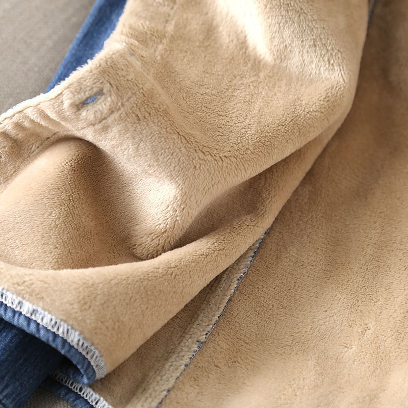 Dameklær mote pluss fløyels varm denimskjorte dame langermet allsidig avslappet tyk skjorte topp trend_voghion.com