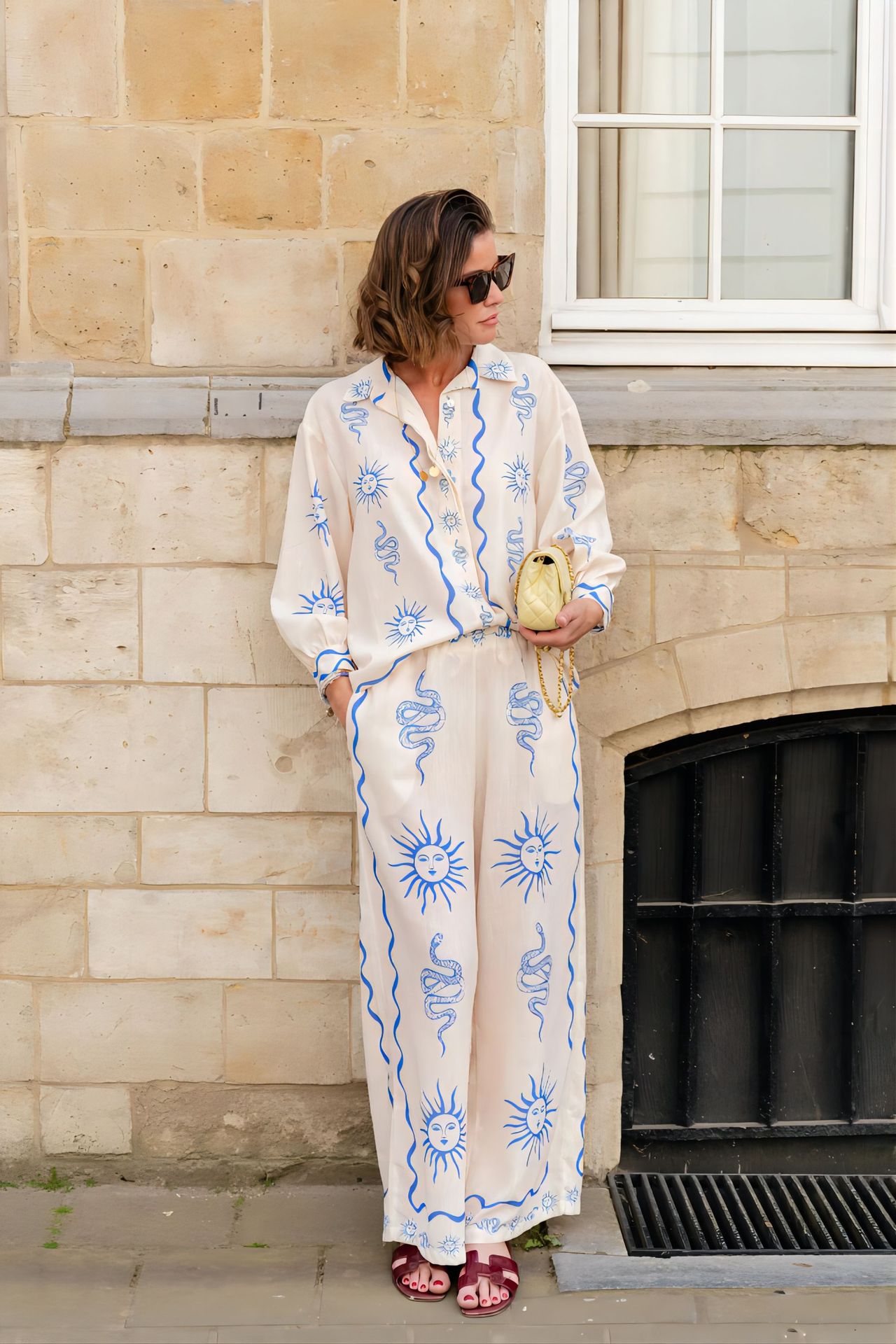 Holiday Street Women's Casual Streetwear Sun Snake Linen Polyester Printing Pant Co-ord Set Pants Sets display picture 4