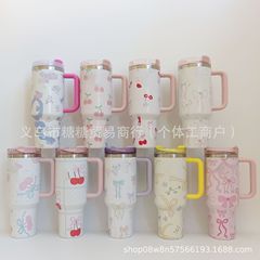 跨境40oz二代汽车杯大容量手柄杯保冷不锈钢吸管保温杯户外冰霸杯