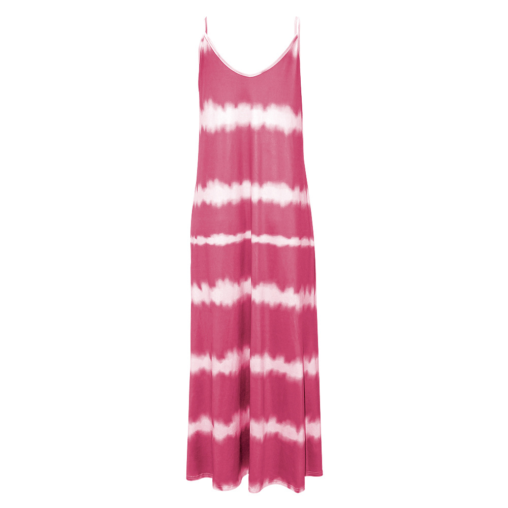 Summer Cami Dress Printed Striped Maxi Dress Loose Dress Women