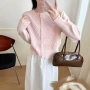 菱形法式春秋新款开衫