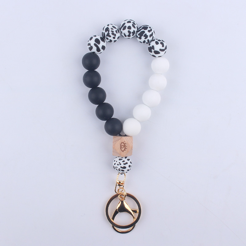 Simple Style Round Alloy Silica Gel Women's Keychain display picture 5