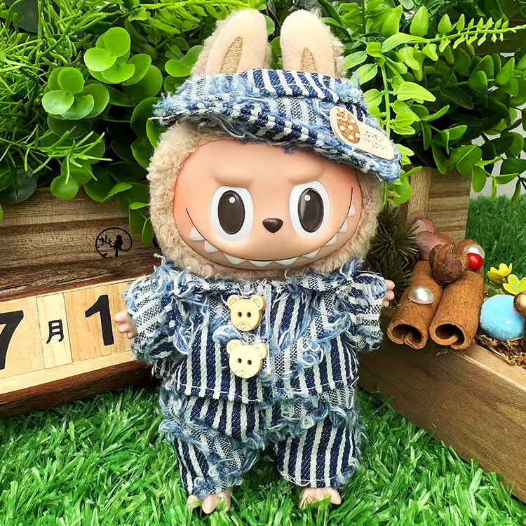 适用于拉布布衣服labubu娃衣17cm毛绒搪胶可穿一代二代着替套装|undefined