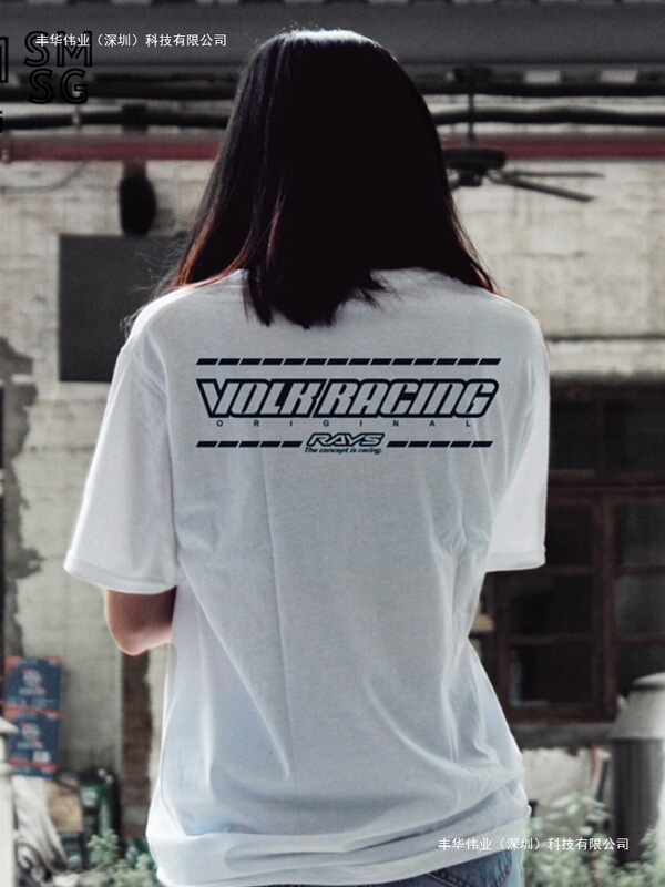 2025 Ray T-Shirt for Men and Women Jdm Wheel 240Gsm Heavyweight Cotton Short-Sleeved Matching Street Wear