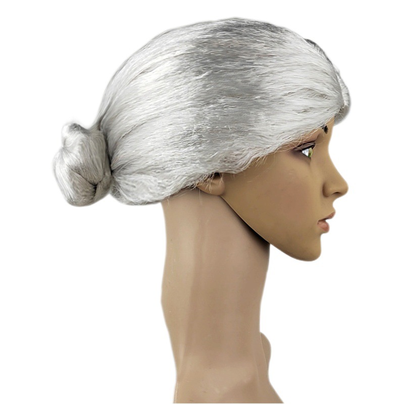 Carefully Selected Old Lady Costume Wigs, Grandma and Mother-In-Law Headgear, Masquerade Party Props, Event Prank Wigs
