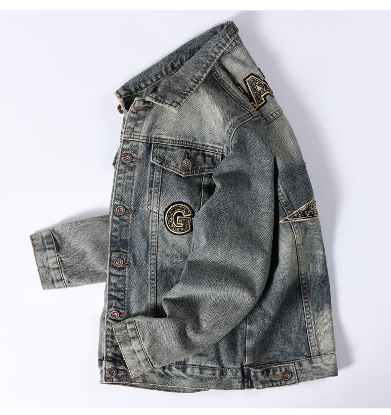 Modern herr denimjacka med broderi i lyxig stil_voghion.com