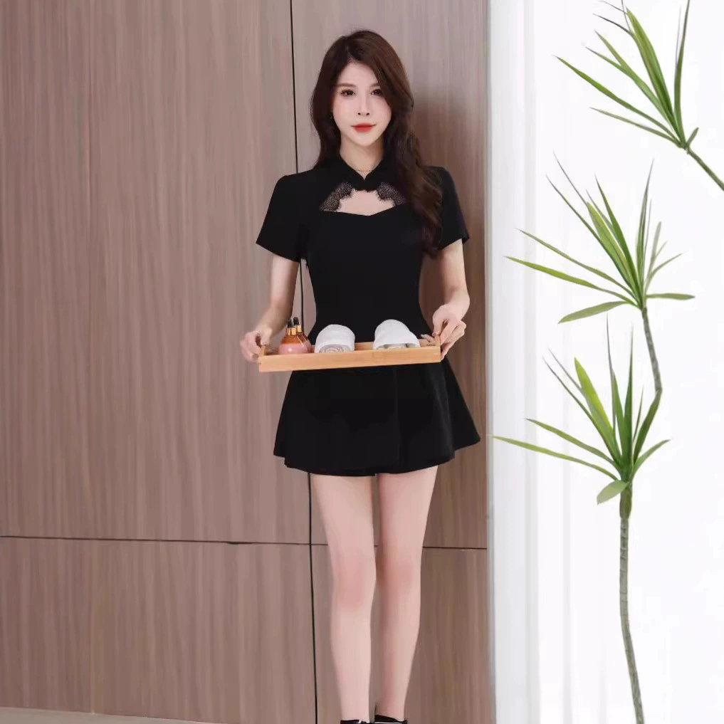 Весенне-летняя новая рабочая одежда для техников для ванночек для ног, женская одежда для массажа ног, медицинский центр, SPA-салон, клуб, короткая юбка, костюм