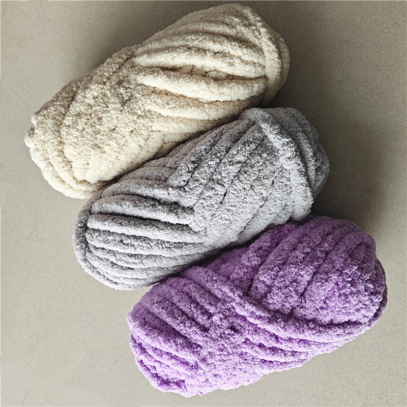 Sausage yarn, thick ice thread, chenille 2cm yarn, polyester, special for DIY hand-knitting, for making blankets, cushions, and animal nests