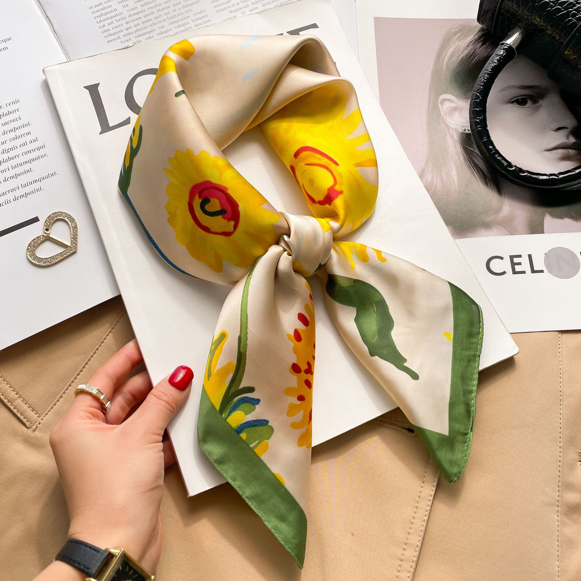 빈티지 유화 해바라기