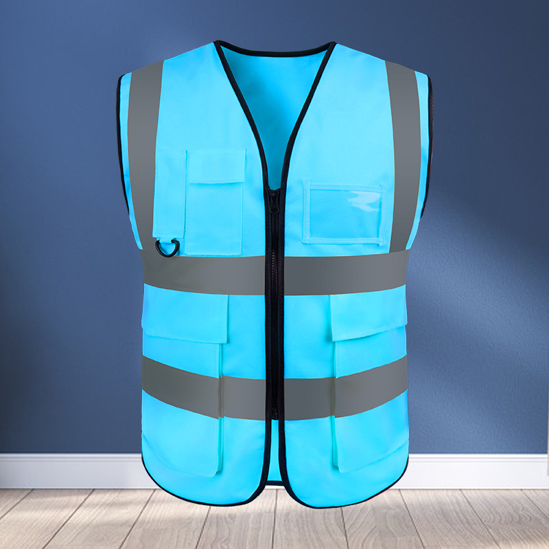 chaleco reflectante personalizado multibolsillo construcción de seguridad ventilada sitio de construcción sanitario transporte de conducción impresa de gran tamaño ropa reflectante
