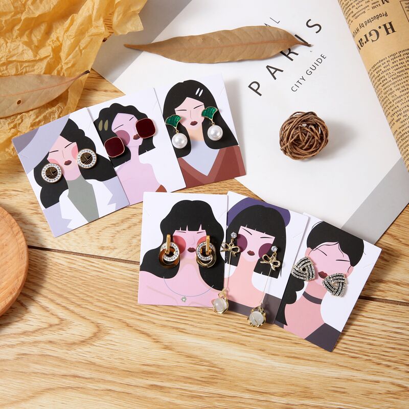 250g Weight Jewelry packaging cardboard Classification 1 Set Quantity Party, Date Occasion Human, Cartoon Pattern Cute Style Cute Human Cartoon Paper Jewelry Packaging Cardboard 1