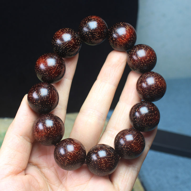 Factory wholesale rhinoceros horn rosewood single circle full of Venus beads bracelet high density men's and women's small leaf Wen play bracelet