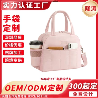 新款女士午餐包工作餐保温保冷饭盒收纳手提包简约时尚河豚便当包