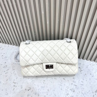 First-Layer Cowhide Small Fragrance Bag 2024 New Trendy Genuine Leather Women's Bag Texture Single Shoulder Crossbody Bag Quilted Chain Bag