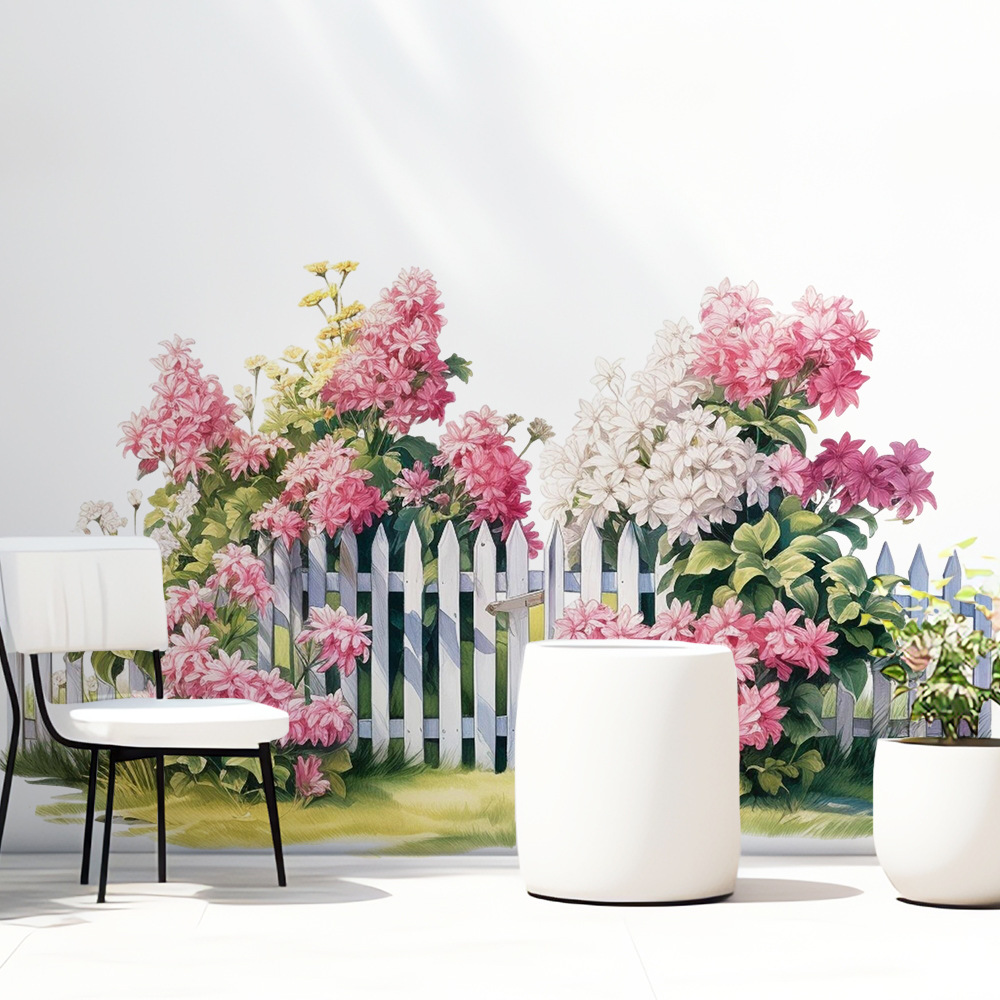 Aike DD36137 Manufacturer Direct Sale Floral Fence Window Home Wall Beautification Concealment Adhesive Sticker_voghion.com