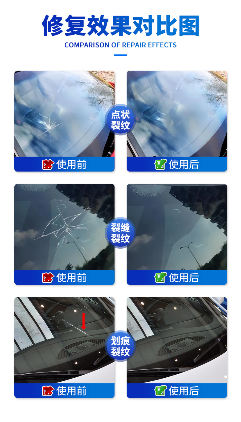 Car Glass Crack Repair Fluid for Front Windshield Crack Repair, Specialized Scratch Restoration Agent for Seamless Crack Restoration