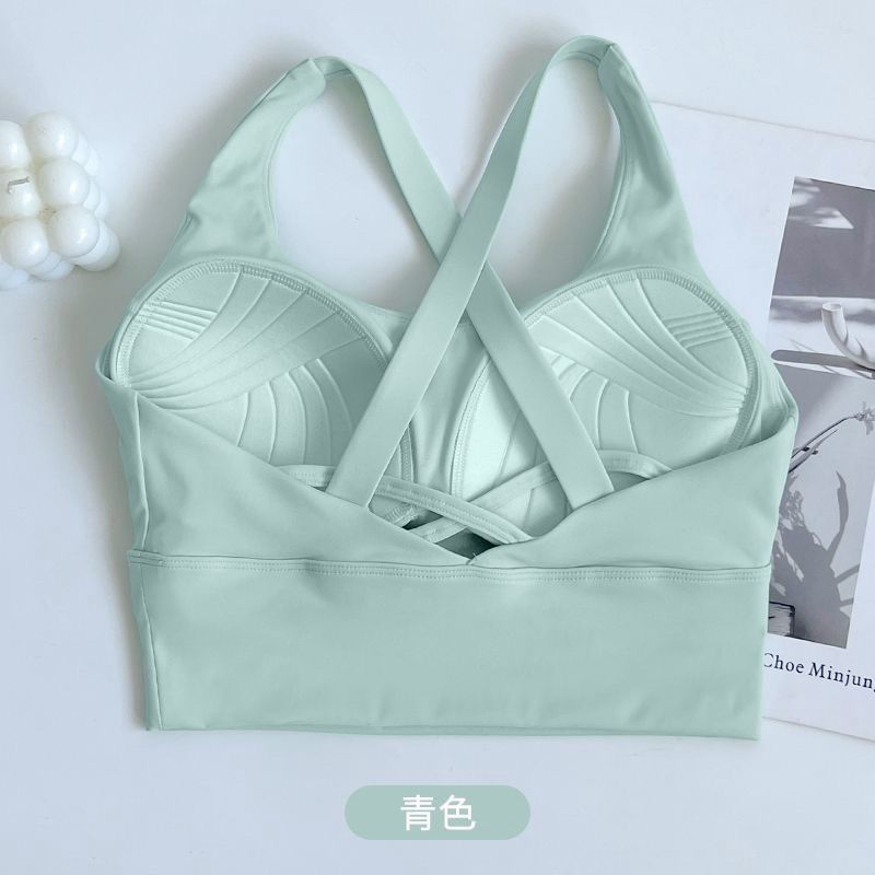 Una sola ropa interior deportiva femenina corrida a prueba de choque ventilada hermosa espalda taza completa ropa de yoga sostén chaleco fábrica de comercio exterior