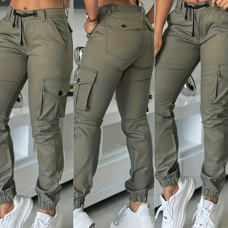 European and American Cross-Border New 2026 Women's Long Workwear Multi-Pocket Jogger Casual Sports Pants for Women Autumn