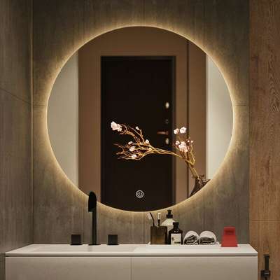 W6 Round Mirror Backlight LED Light Mirror Round Bathroom Mirror Wall Hanging Bathroom Mirror Smart Bathroom Mirror with Light Anti-fog