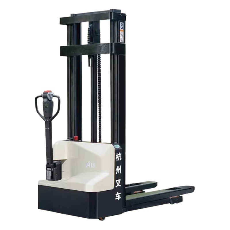 Apilador eléctrico Hangcha de Hangzhou de 1.2 y 1.5 toneladas, montacargas eléctrico autopropulsado, vehículo elevador para carga y descarga.
