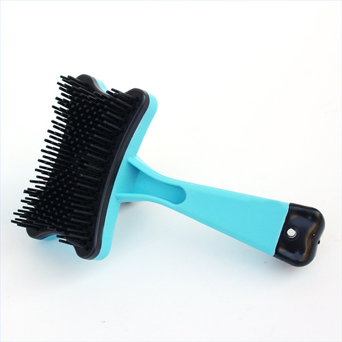 T pet comb, self-cleaning comb for dogs, one-click dehairing comb, cat comb, massage plastic beauty brush for pets