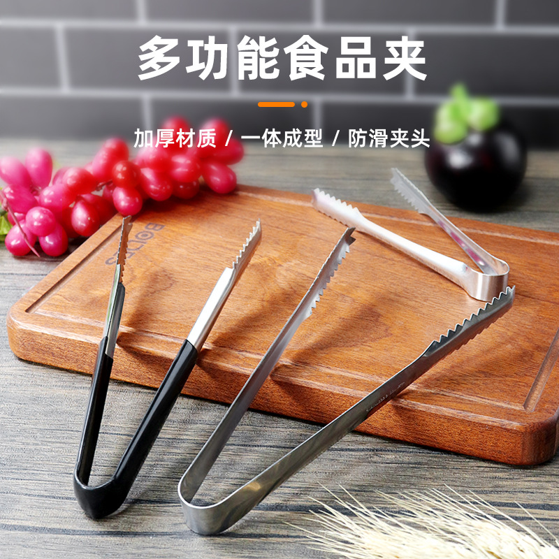 Food Tongs, Barbecue Tongs, Steak Tongs, Bread Tongs, Tea-Making Tongs, Stainless Steel Tongs, Multi-Functional Tool for Cooked Food