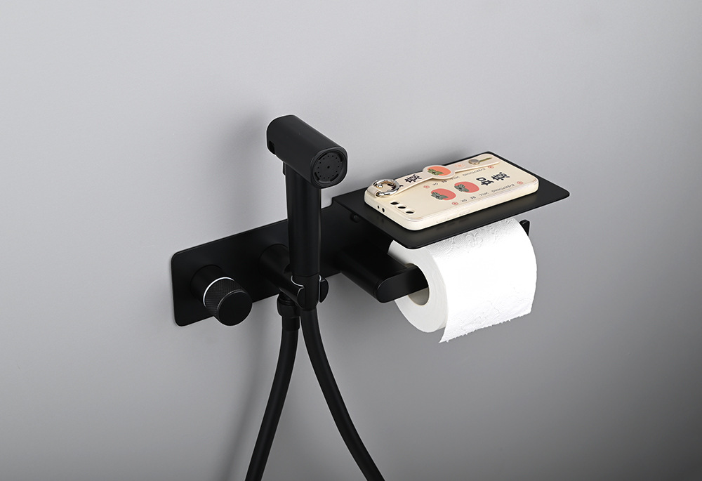 Bathroom toilet spray gun companion set, bathroom toilet cold and hot washbasin, concealed toilet spray gun with tissue holder undefined
