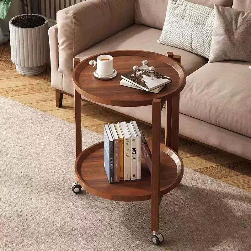 Мобильный журнальный столик маленький столик диван боковой столик из массива дерева мобильный держатель для кухни Многослойный вагон-ресторан съемный боковой столик