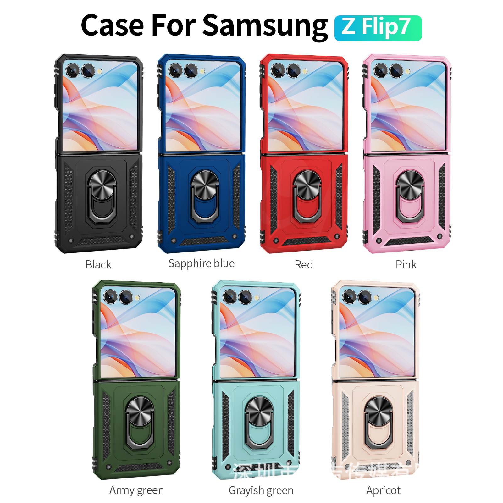 Coque magnétique pliable pour samsung z flip avec support auto_voghion.com