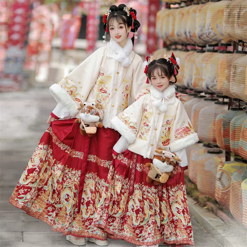 Ming Hanfu женский новогодний костюм 2024 новый дракон и феникс