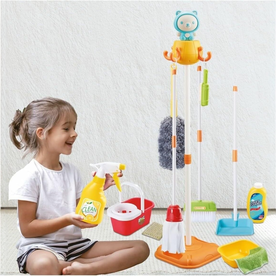 Juguetes de educación temprana para niños, herramientas de limpieza doméstica de simulación de limpieza doméstica