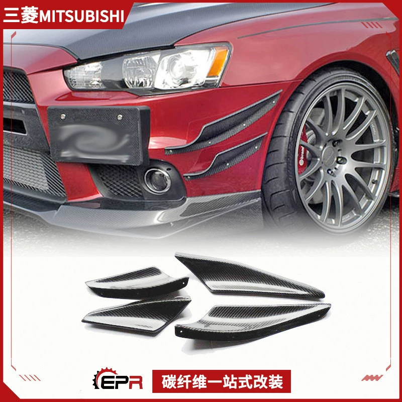 Подходит для Mitsubishi EVO10 Wingman: карбоновые детали для тюнинга, передний бампер Varis, ветровое лезвие, спойлер переднего бампера, ветровой нож.
