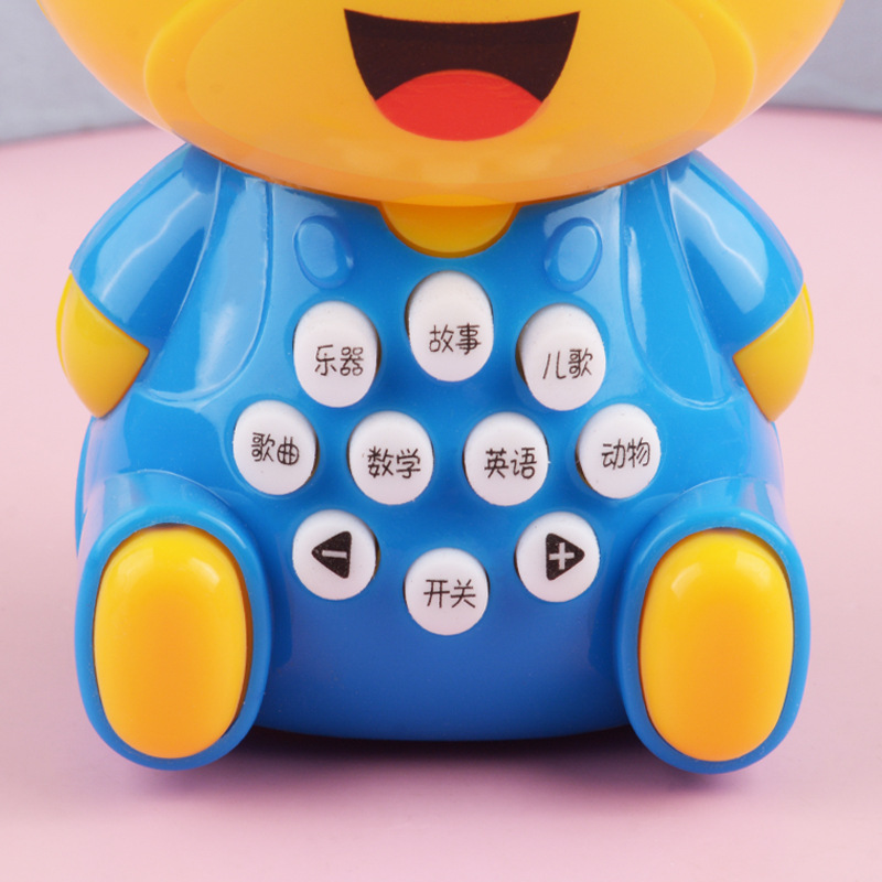 Máquina de educación temprana para niños máquina de narración de cuentos portátil para niños con cordón pequeño tigre de dibujos animados juguetes educativos