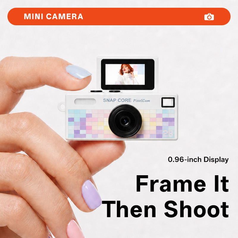 Flip-screen retro-style campus student digital camera, mini portable high-definition camera capable of taking photos and videos