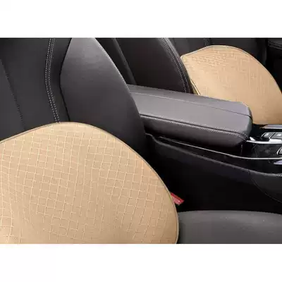 Car headrest, neck pillow, cushion, Waist support - beige-mesh-memory-foam-lumbar-support-cushions-1-pair-universal