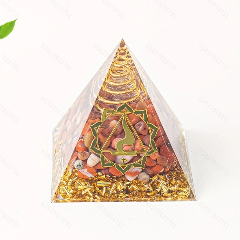 Pirámide de 5 cm de cristal natural, pirámide de epoxi, adornos de decoración para el hogar y la oficina