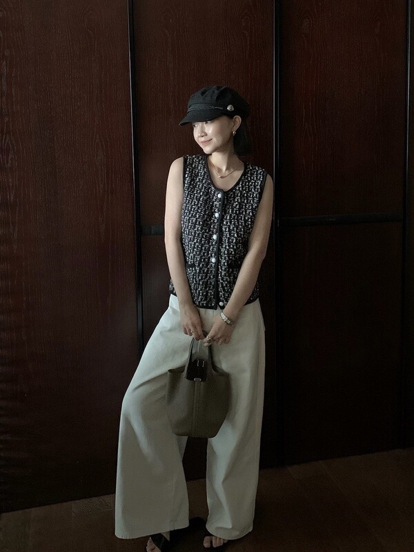 小香风单排扣修身马甲女2025秋季新款短款上衣|undefined